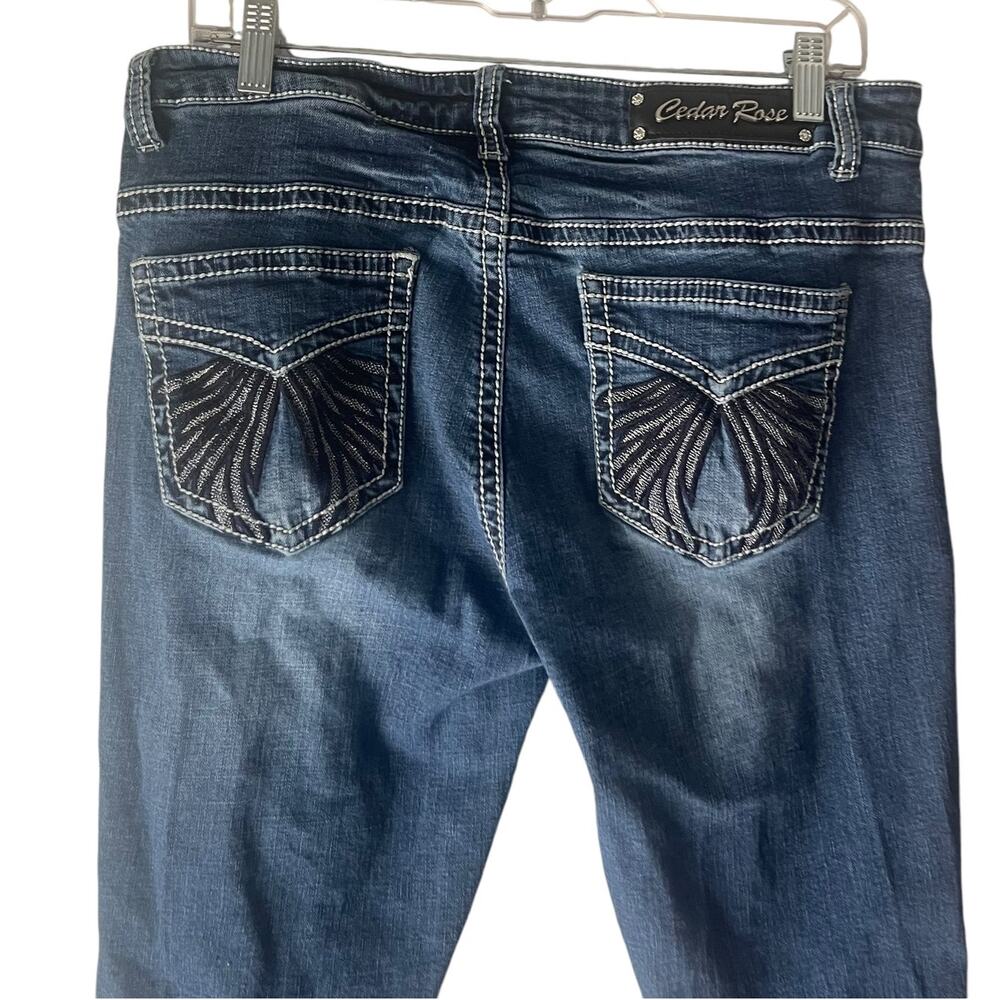 Ceder Rose Women Size 33 X 34 Wing Hustler Y2k Straight Leg Mid‎ Rise Jeans